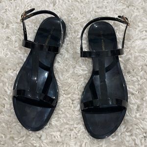 NEW STUART WEITZMAN jelly Black Sandals 8